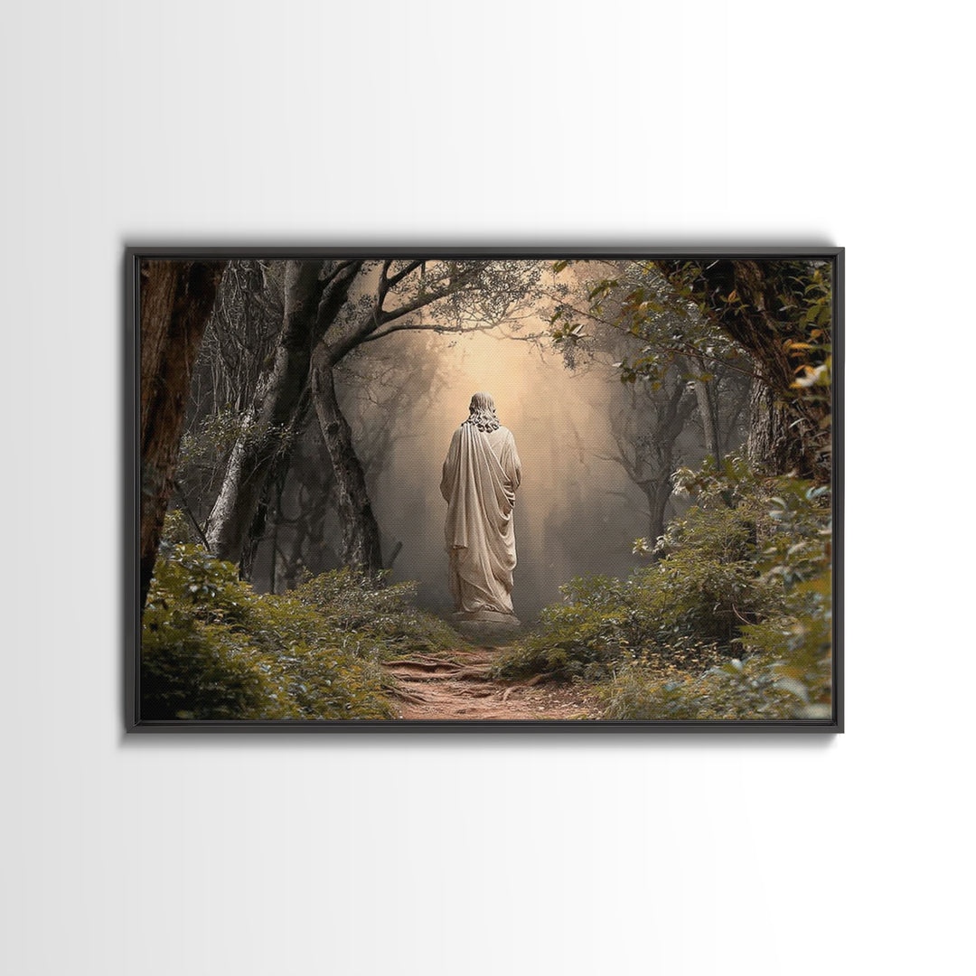 Luminous Rising Hope – Framed Canvas Print – Christian Christmas Art – Jesus Painting – Christian Art Print – Moody Christmas Art – Christi