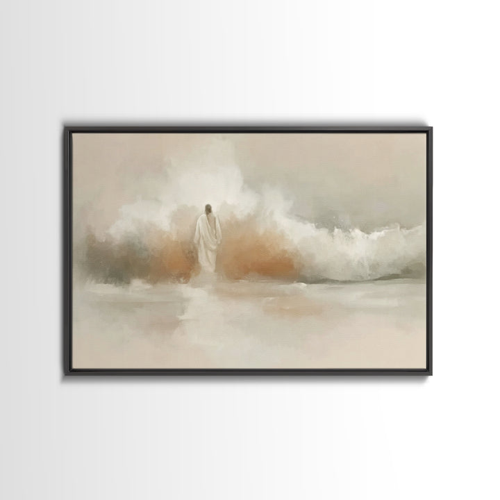 Eternal Calm Shore – Framed Canvas Print – Christian Art Canvas – Christian Wall Art – Jesus Painting – Subtle Christian Art – Christmas Ar