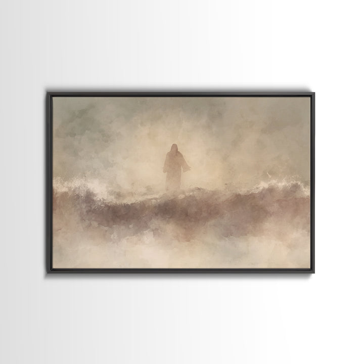 Dawn Of Hope, Framed Canvas Print, Christian Art Canvas, Christian Wall Art, Jesus Painting, Minimalist Christian Art, Christmas Art