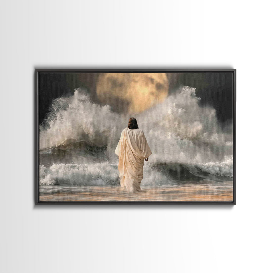 Heavenly Horizon | Framed Canvas Print | Christian Wall Art | Christian Art Canvas | Jesus Painting | Moody Christian Art | Christian Gift