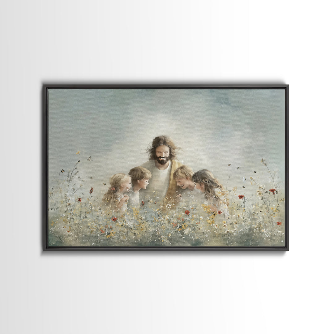 Celestial Pathway, Framed Canvas Print, Christian Art Canvas, Christian Wall Art, Jesus Painting, Modern Christian Art, Christian Christmas