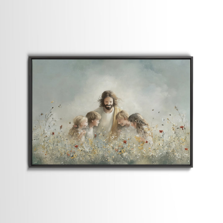 Celestial Pathway, Framed Canvas Print, Christian Art Canvas, Christian Wall Art, Jesus Painting, Modern Christian Art, Christian Christmas