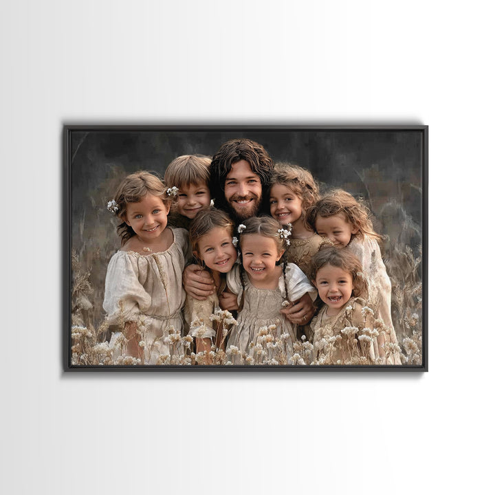 Fields Of Blessing, Framed Canvas Print, Christian Art Canvas, Jesus Painting, Christian Wall Art, Vintage Christian Art, Christian Gift
