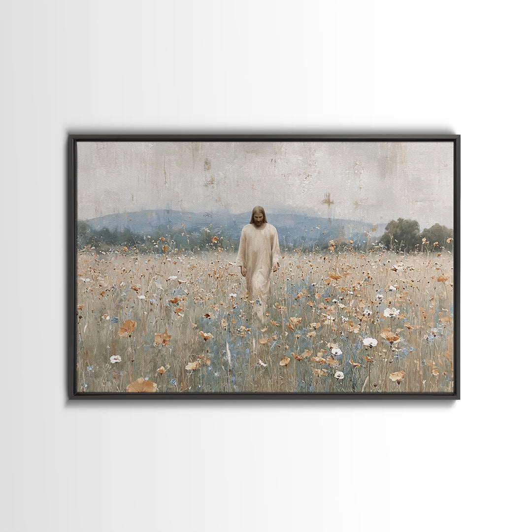 Path Of Grace | Framed Canvas Print | Christian Art | Christian Wall Art | Jesus Painting | Christian Art Canvas | Vintage Christian Art