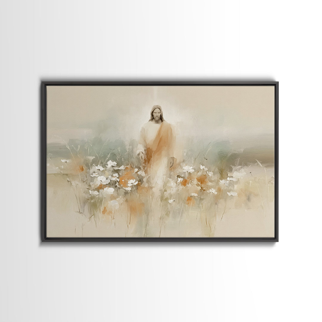 Floral Redemption, Framed Canvas Print, Christian Wall Art, Christian Art Canvas, Jesus Painting, Christian Christmas Art, Modern Christian