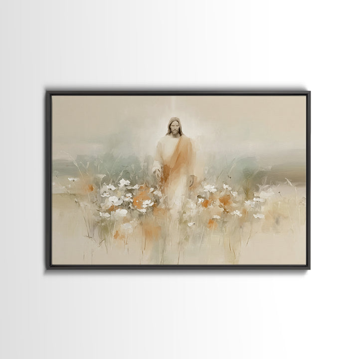Floral Redemption, Framed Canvas Print, Christian Wall Art, Christian Art Canvas, Jesus Painting, Christian Christmas Art, Modern Christian