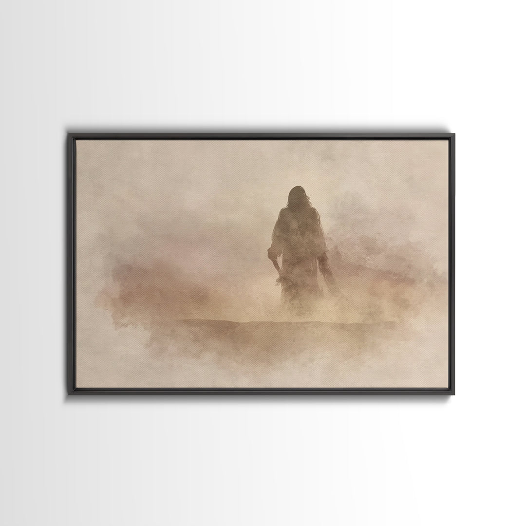Desert Vision | Framed Canvas Print | Christian Art Canvas | Christian Wall Art | Jesus Painting | Minimalist Christian Art | Christian Art