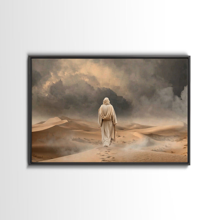 Stormwalk Path | Framed Canvas Print | Christian Wall Art | Christian Art Canvas | Jesus Painting | Moody Christian Art | Christian Decor