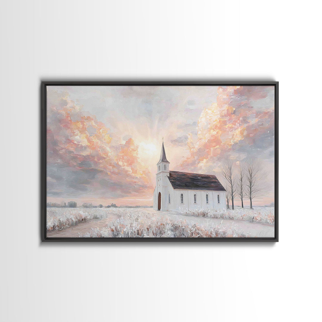 Dawnlit Sanctuary, Framed Canvas Print, Christian Art Canvas, Christian Wall Art, Christian Art, Modern Christian Art, Christian Gift Ideas