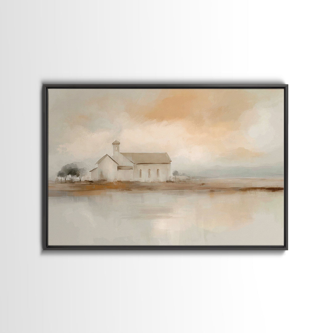 Quiet Church Hope | Framed Canvas Print | Christian Wall Art | Christian Art Canvas | Minimalist Christian Art | Christian Decor | Christia