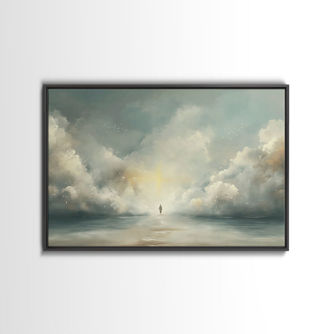 Heavenly Passage – Framed Canvas Print – Christian Wall Art – Jesus Painting – Christian Art Canvas – Modern Christian Art – Christmas Art