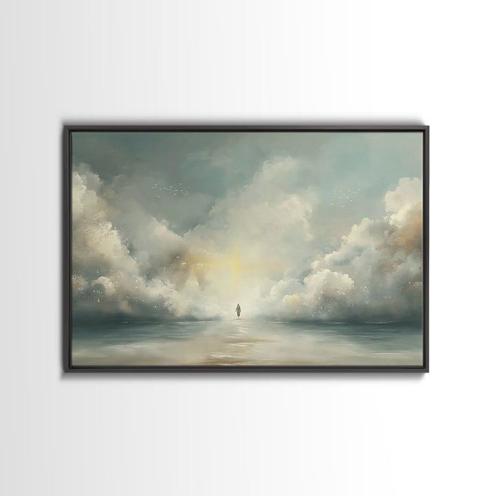 Heavenly Passage – Framed Canvas Print – Christian Wall Art – Jesus Painting – Christian Art Canvas – Modern Christian Art – Christmas Art