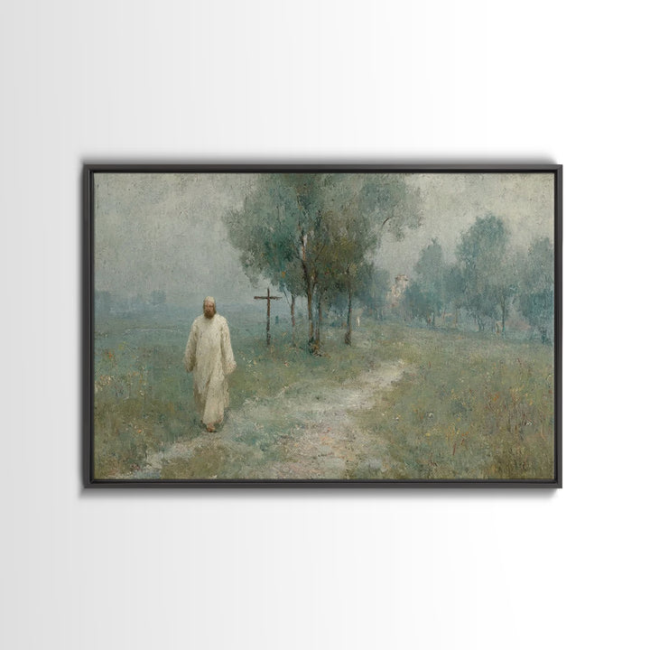 Garden Of Peace – Framed Canvas Print – Christian Art Canvas – Vintage Christian Art – Christian Wall Art – Jesus Painting – Christian Gift