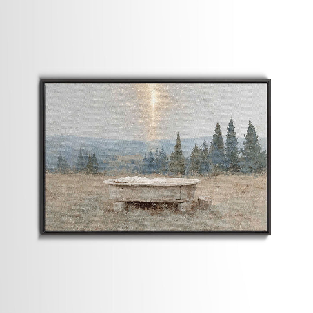 Starborn Dawn | Framed Canvas Print | Christian Christmas Art | Nativity Art | Christian Wall Art | Christian Art Canvas | Christmas Art Pr