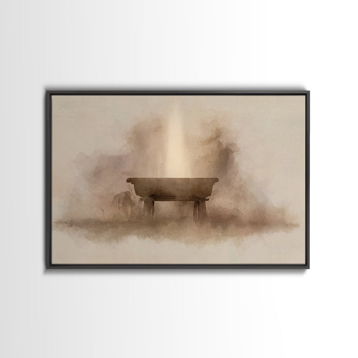 Manger Light – Framed Canvas Print – Christian Wall Art – Christian Art Canvas – Christmas Art – Christian Christmas Art – Christian Decor