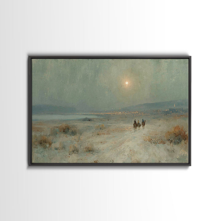 Three Kings Trail – Framed Canvas Print – Christian Art Canvas – Christian Wall Art – Christian Decor – Christian Christmas Art – Christmas