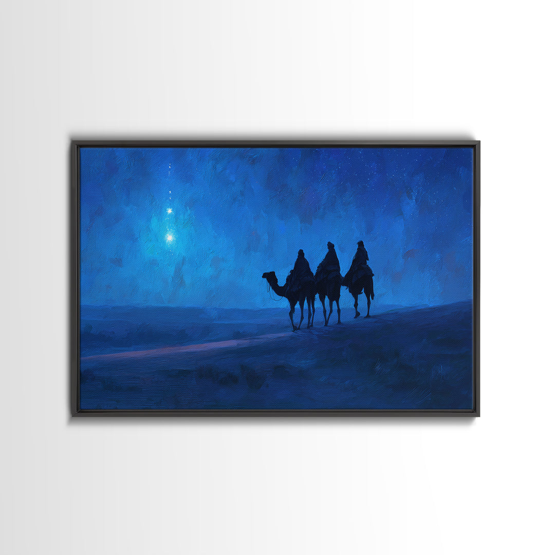 Bethlehem Starrise – Framed Canvas Print – Christian Decor – Christian Wall Art – Christian Christmas Art – Christian Art Canvas – Christma