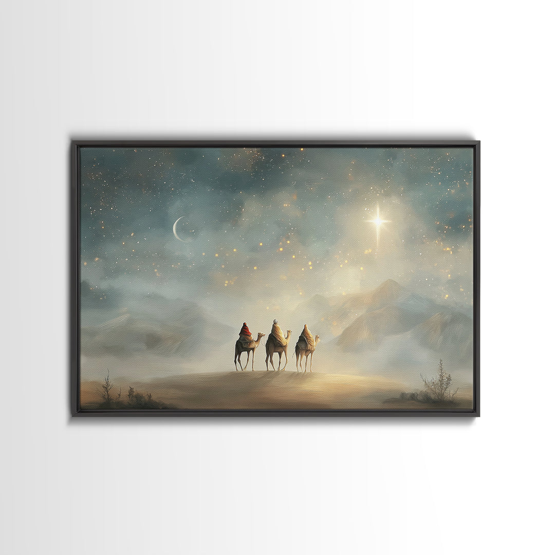 Starward Steps – Framed Canvas Print – Christmas Art – Christian Art Canvas – Christian Wall Art – Christian Decor – Christian Christmas Ar