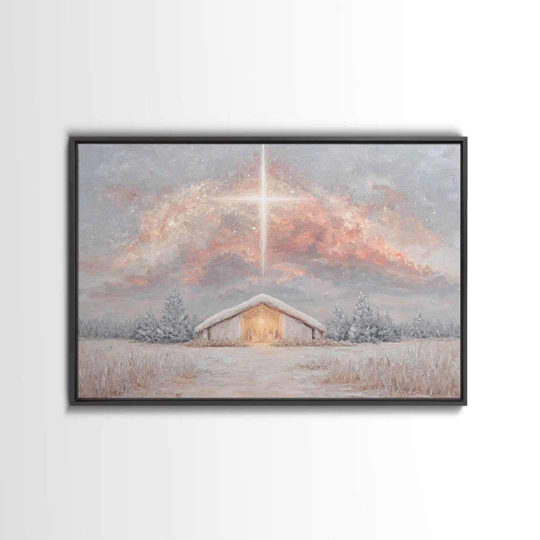 Winter Glory – Framed Canvas Print – Christian Decor – Christian Christmas Art – Christian Art Canvas – Christmas Art – Christian Wall Art