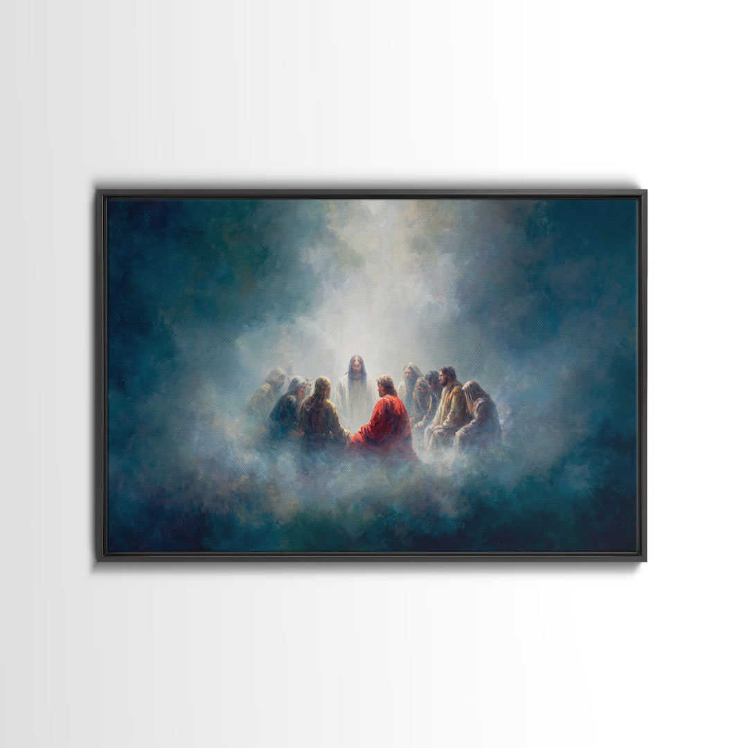 Upper Room Glow | Framed Canvas Print | Christian Art Canvas | Christian Wall Art | Jesus Painting | Christmas Art