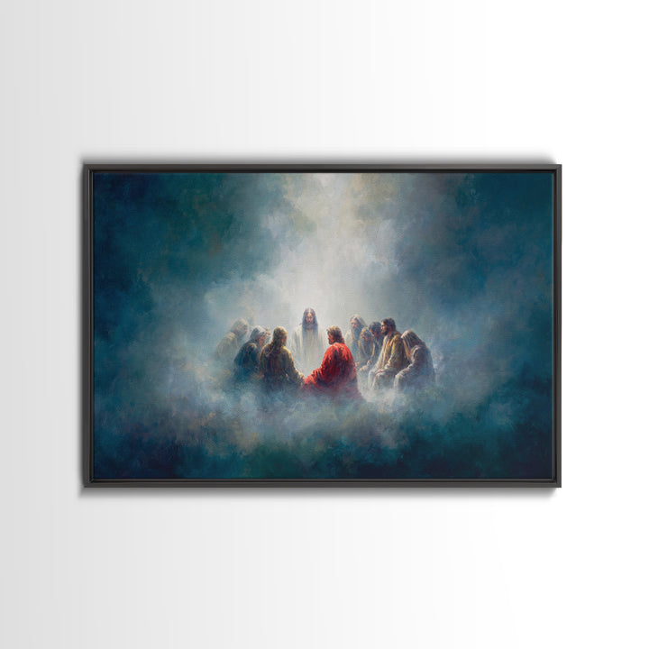 Upper Room Glow | Framed Canvas Print | Christian Art Canvas | Christian Wall Art | Jesus Painting | Christmas Art