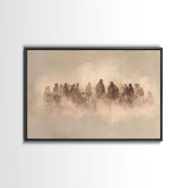 Cloudlit Assembly – Framed Canvas Print – Jesus Painting – Christian Art Canvas – Christian Wall Art – Christian Gift
