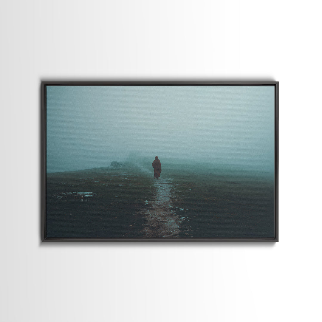Solitude In Faith – Framed Canvas Print – Christian Art Canvas – Moody Christian Art – Jesus Painting – Christian Wall Art