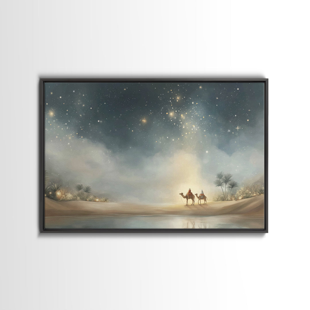 The Guiding Star – Framed Canvas Print – Christian Wall Art – Christian Art Canvas – Christmas Art – Christian Gift Ideas – Jesus Painting