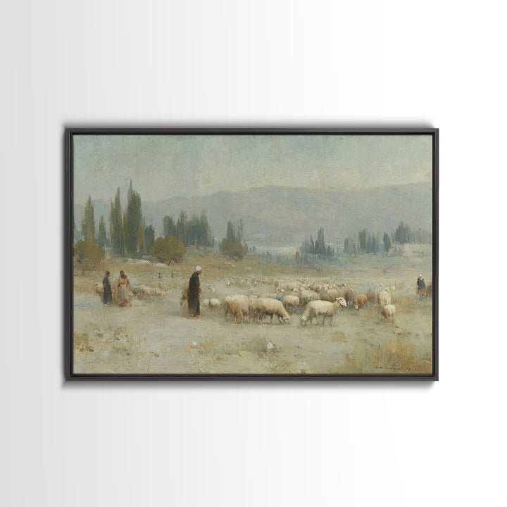 Desert Shepherds – Framed Canvas Print – Christian Art Canvas – Christian Christmas Art – Christian Wall Art – Christmas Art – Christian Gi