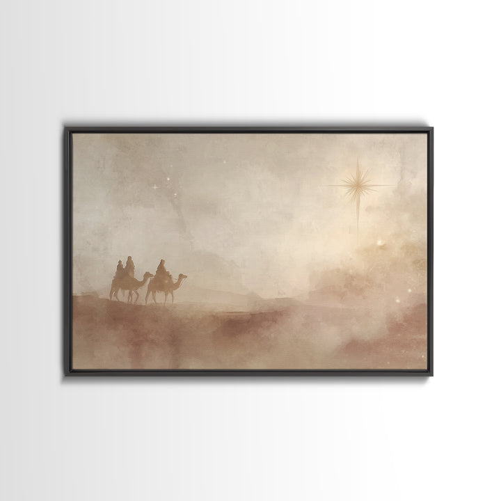 Desert Star Path – Framed Canvas Print – Christian Wall Art – Christian Art Canvas – Christmas Art – Christian Christmas Art – Christian Gi