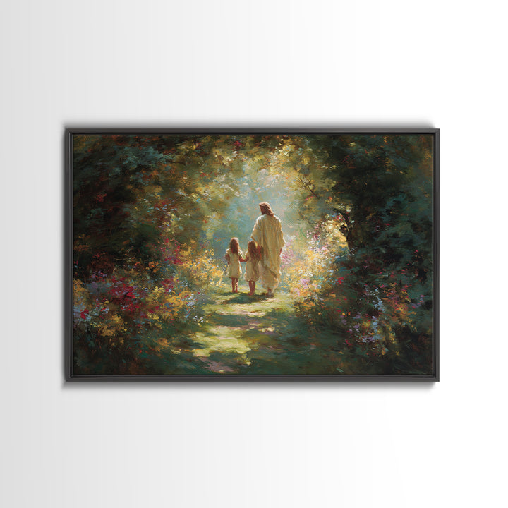 Heaven’s Garden – Framed Canvas Print – Christian Wall Art – Christian Art Canvas – Jesus Painting – Christian Art Gift – Christian Decor