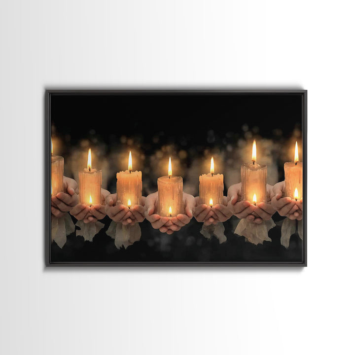 Holy Candle Line – Framed Canvas Print – Christian Wall Art – Christian Art Work – Christian Art Gift – Subtle Christian Art
