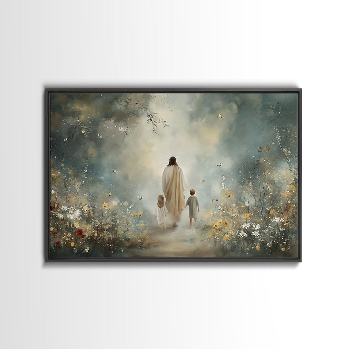 Heavenly Path Bloom | Framed Canvas Print | Christian Wall Art | Christian Art Print | Jesus Painting | Christian Decor