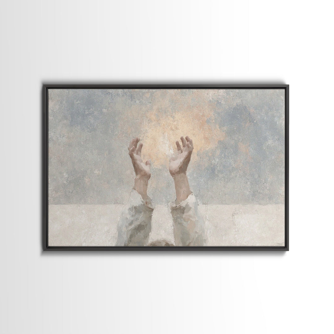 Radiant Offering – Framed Canvas Print – Christian Art Work – Minimalist Christian Art – Christian Wall Art – Abstract Christian Art – Chri