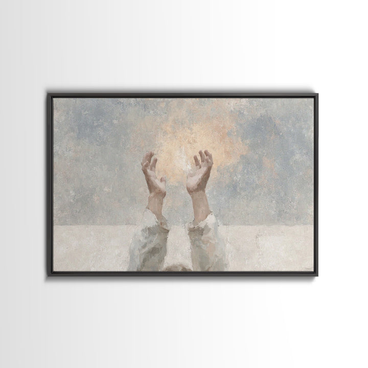 Radiant Offering – Framed Canvas Print – Christian Art Work – Minimalist Christian Art – Christian Wall Art – Abstract Christian Art – Chri