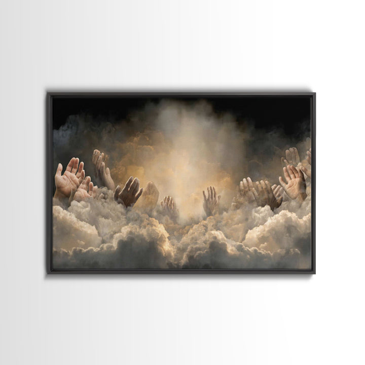 Cloudbound Praise | Framed Canvas Print | Christian Art Prints | Christian Wall Art | Large Christian Painting | Moody Christian Art | Chri