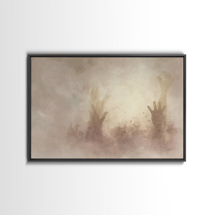 Hearts Uplifted, Framed Canvas Print, Christian Art Print, Christian Wall Art, Subtle Christian Paintings, Christian Art Canvas, Christian
