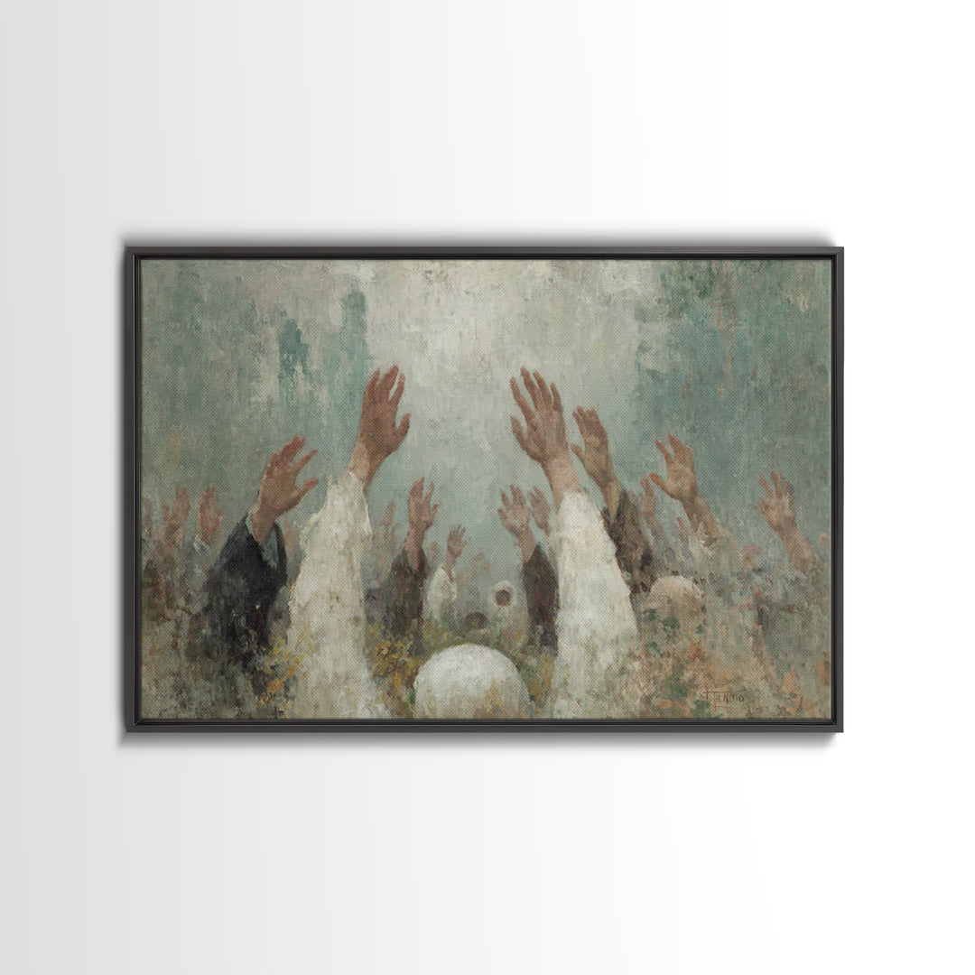 Rising Prayer – Framed Canvas Print – Christian Wall Art – Christian Art Canvas – Moody Christian Art – Abstract Christian Art – Christian