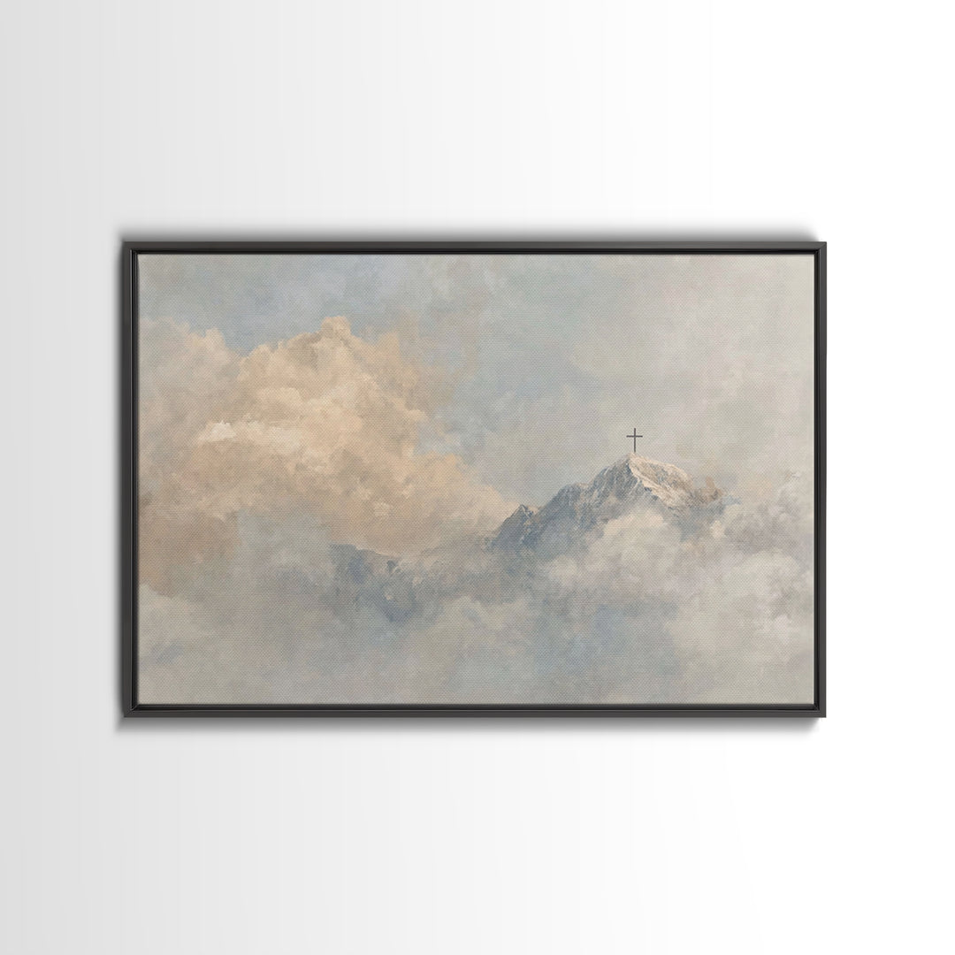 Heavenward Summit, Framed Canvas Print, Christian Art Canvas, Christian Wall Art, Subtle Christian Art, Large Christian Painting, Christian