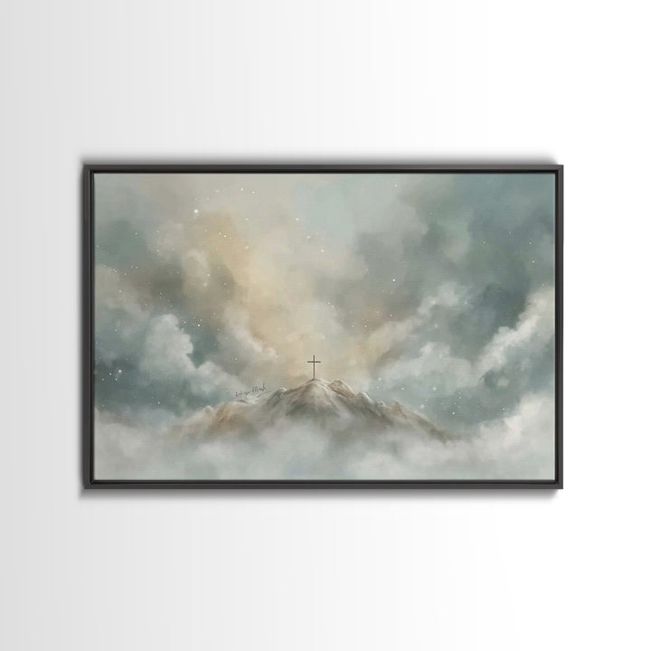 Mountain of Grace – Framed Canvas Print – Christian Wall Art – Christian Art Canvas – Jesus Painting – Christian Decor – Christian Gift Ide