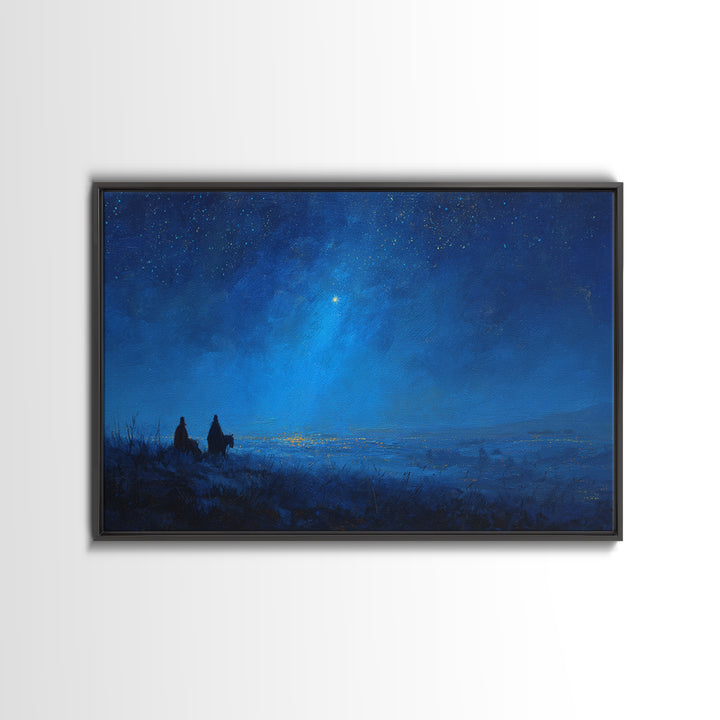 Bethlehem Journey – Framed Canvas Print – Christian Art Canvas – Christian Wall Art – Christmas Art – Jesus Christmas Art – Christian Chris