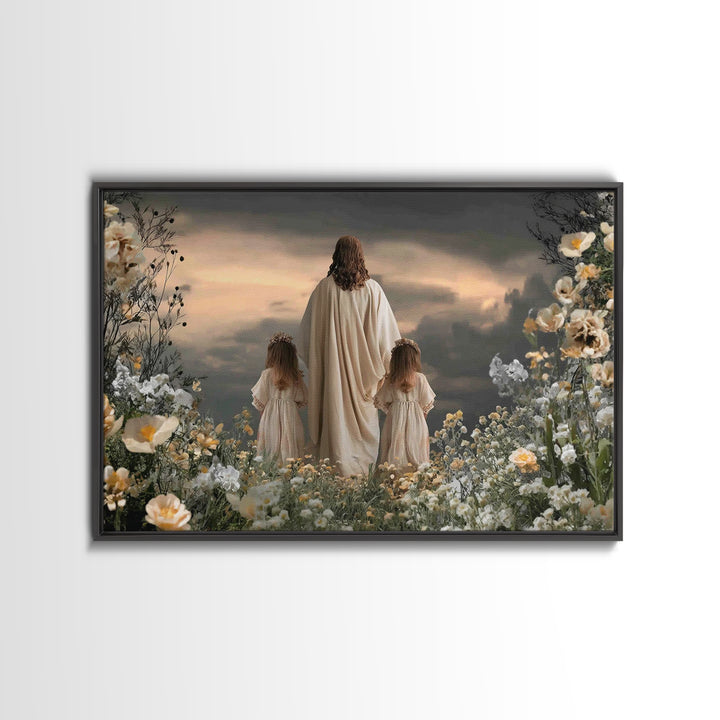 Twilight Of Grace | Framed Canvas Print | Christian Art Canvas | Jesus Painting | Moody Christian Art | Christian Wall Art | Christmas Art