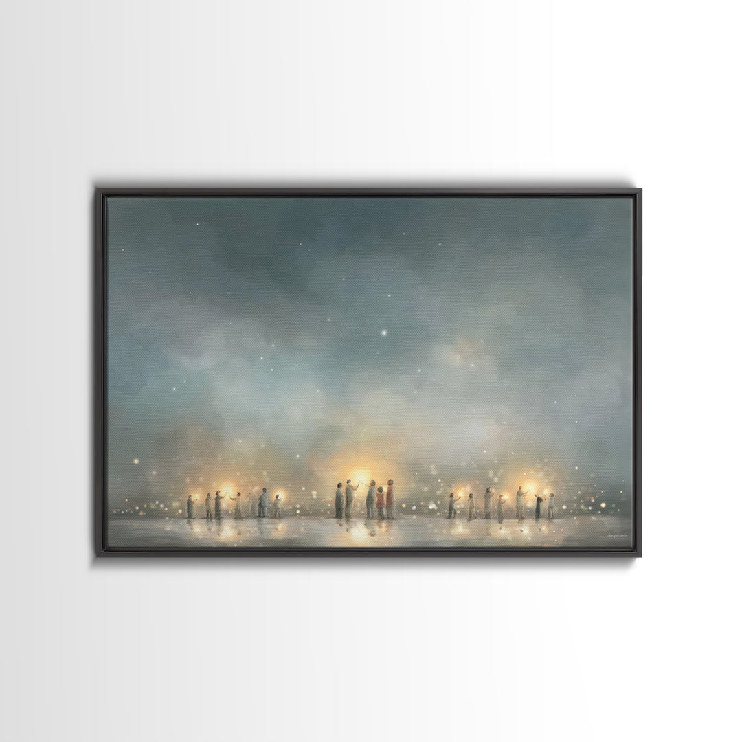 Starry Communion | Framed Canvas Print | Christian Art Canvas | Christian Wall Art | Modern Christian Art | Christmas Art | Christian Gift
