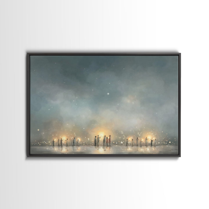 Starry Communion | Framed Canvas Print | Christian Art Canvas | Christian Wall Art | Modern Christian Art | Christmas Art | Christian Gift