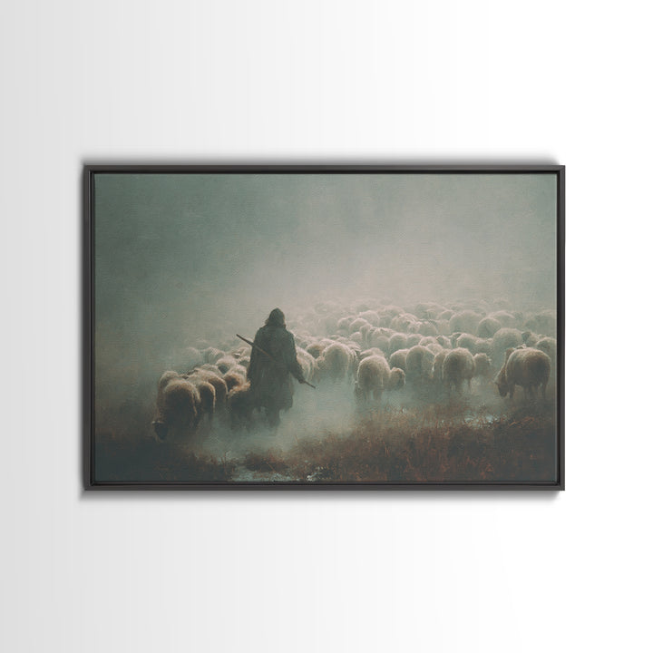 Desert Shepherd Peace | Framed Canvas Print | Christian Wall Art | Jesus Painting | Christian Art Canvas | Christmas Art