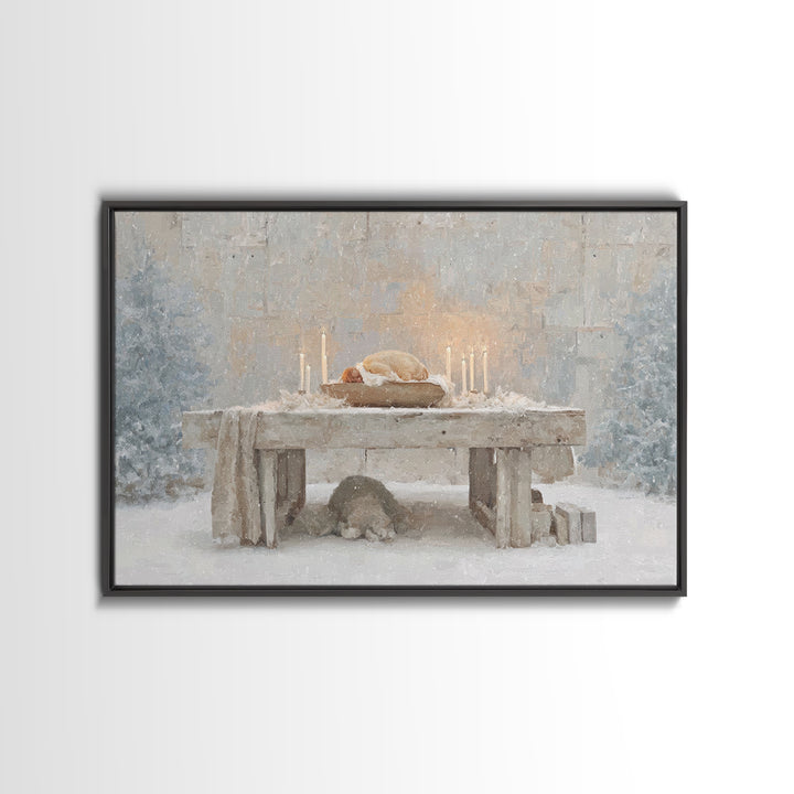 Infant Redeemer – Framed Canvas Print – Christian Wall Art – Christian Art Canvas – Christmas Art – Christian Christmas Decor – Christian G