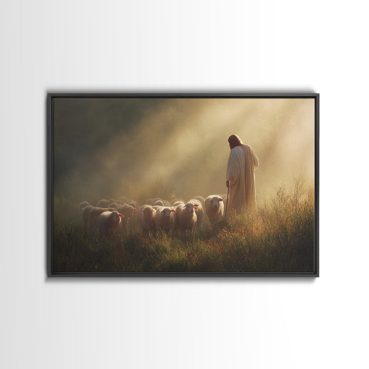 Dawn Shepherd Hope, Framed Canvas Print, Christian Wall Art, Jesus Painting, Christian Art Canvas, Christmas Art