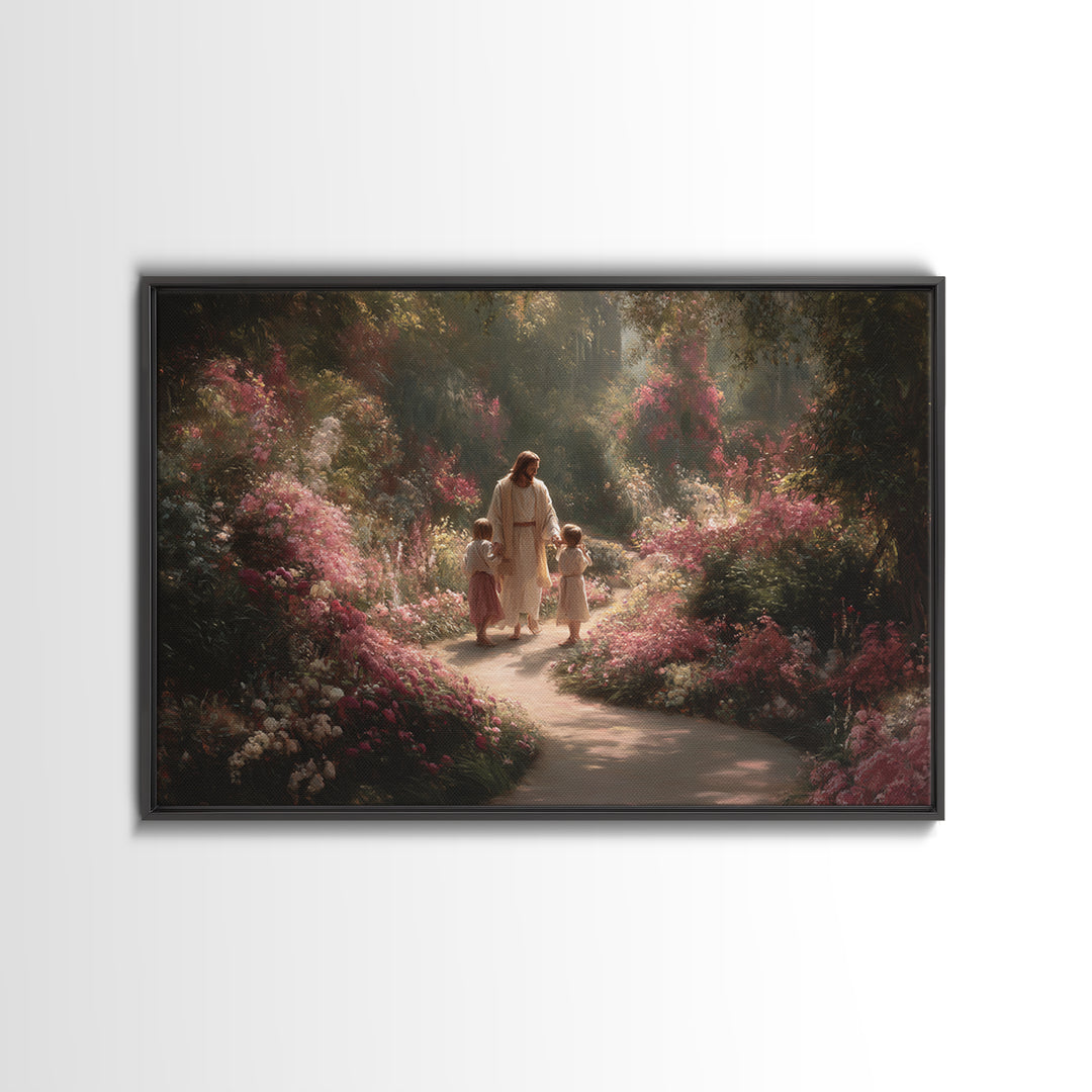 Garden Of Blessing – Framed Canvas Print – Christian Wall Art – Christian Art Canvas – Christian Art – Jesus Painting