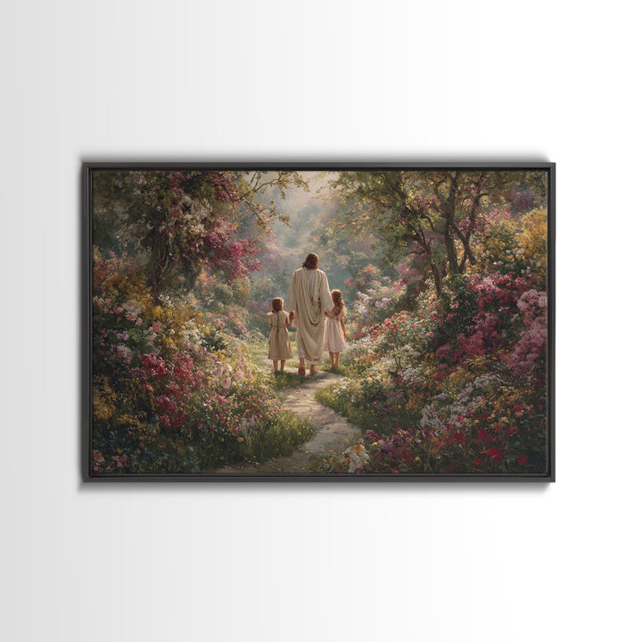 Heavenly Garden Walk – Framed Canvas Print – Christian Art Canvas – Christian Art – Christian Wall Art – Christian Gift
