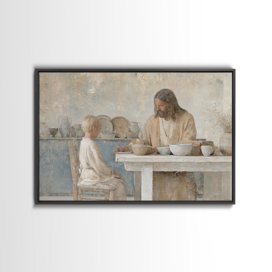 Quiet Morning Hope – Framed Canvas Print – Jesus Painting – Christian Art Canvas – Christian Wall Art – Christian Christmas – Christian Gif